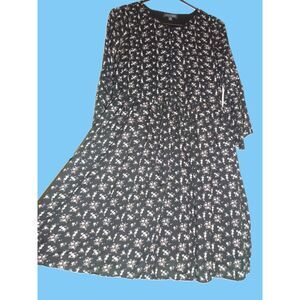 Project Eve ~ Black Floral Babydoll Button Front Mini Dress ~ Size XS
